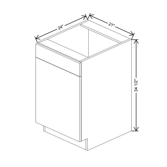 CNC Luxor Espresso 21" W 1 Drawer Front 1 Door Sink Base