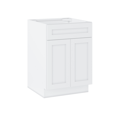 Sink Base Kitchen Cabinet SB24 Alpina White LessCare 24 in. width 34.5 in. height 24 in. depth