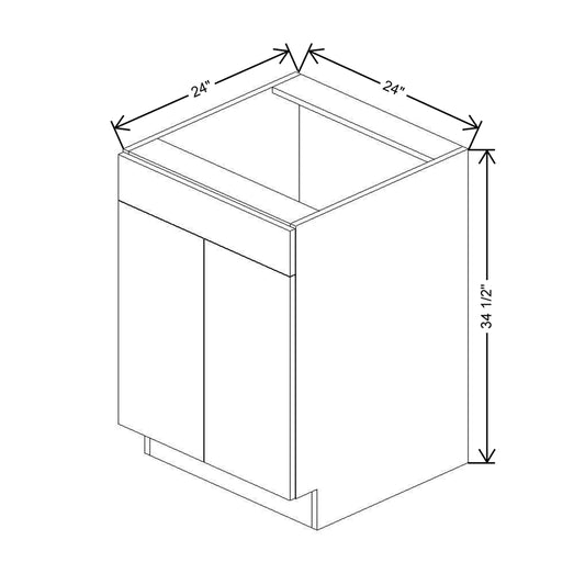 CNC Luxor White 24" W 1 Drawer Front Double Door Sink Base Cabinet