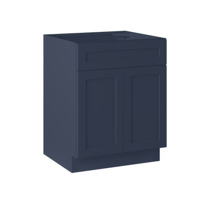 Sink Base Kitchen Cabinet SB27 Danbury Blue LessCare 27 in. width 34.5 in. height 24 in. depth