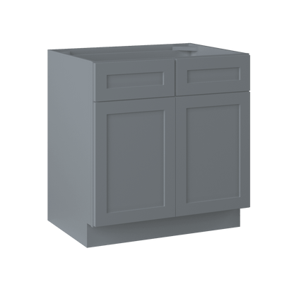 Sink Base Kitchen Cabinet SB33 Colonial Gray LessCare 33 in. width 34.5 in. height 24 in. depth