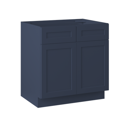 Sink Base Kitchen Cabinet SB33 Danbury Blue LessCare 33 in. width 34.5 in. height 24 in. depth