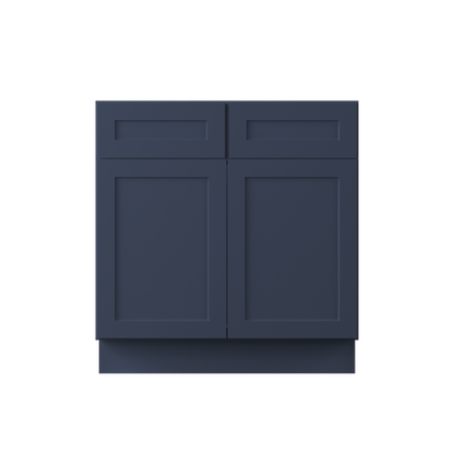 Sink Base Kitchen Cabinet SB33 Danbury Blue LessCare 33 in. width 34.5 in. height 24 in. depth