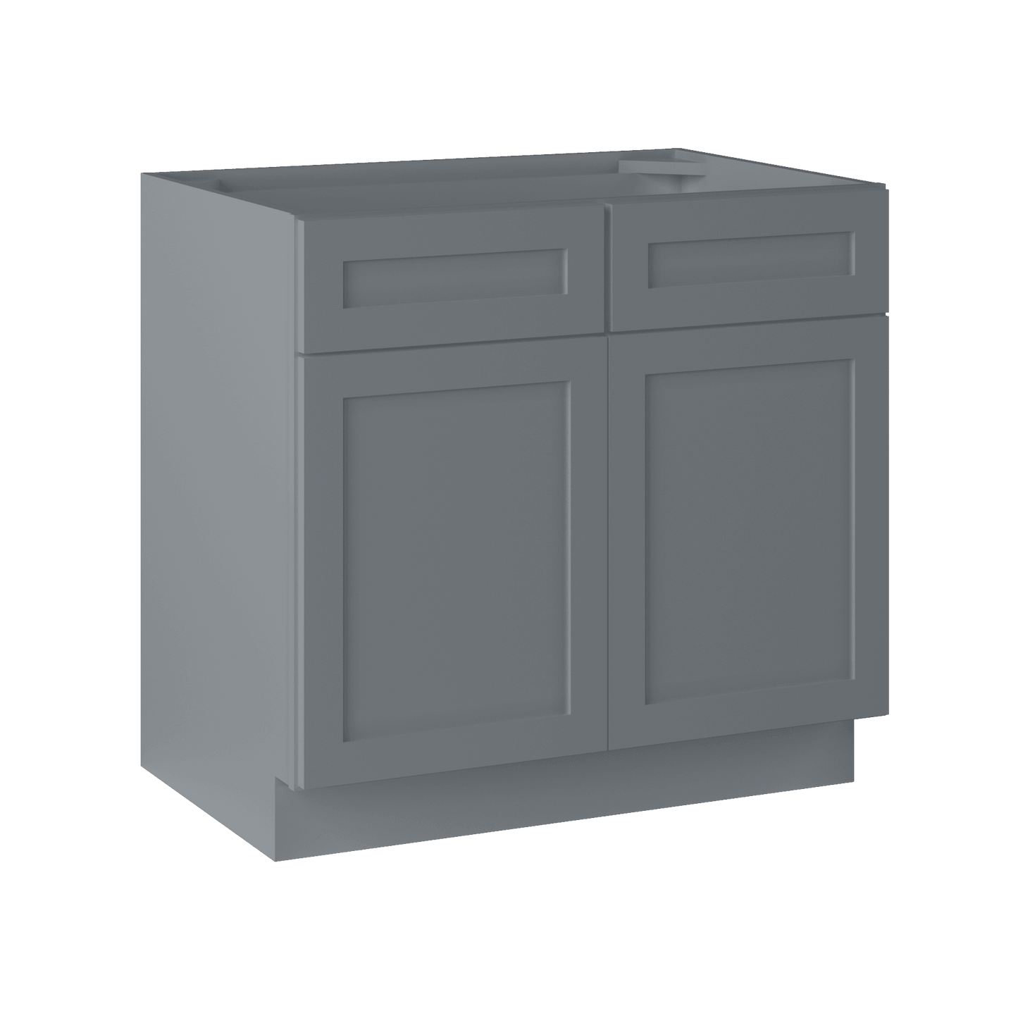 Sink Base Kitchen Cabinet SB36 Colonial Gray LessCare 36 in. width 34.5 in. height 24 in. depth