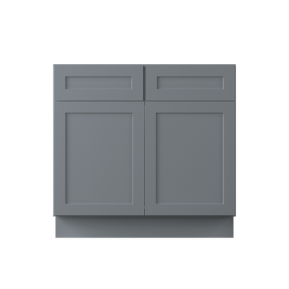 Sink Base Kitchen Cabinet SB36 Colonial Gray LessCare 36 in. width 34.5 in. height 24 in. depth