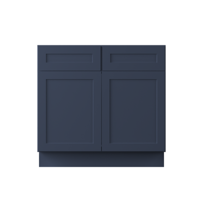 Sink Base Kitchen Cabinet SB36 Danbury Blue LessCare 36 in. width 34.5 in. height 24 in. depth