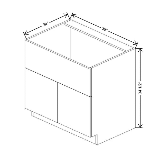 CNC Concord Elegant Ocean 36" W Double Door Farm Sink Base Cabinet