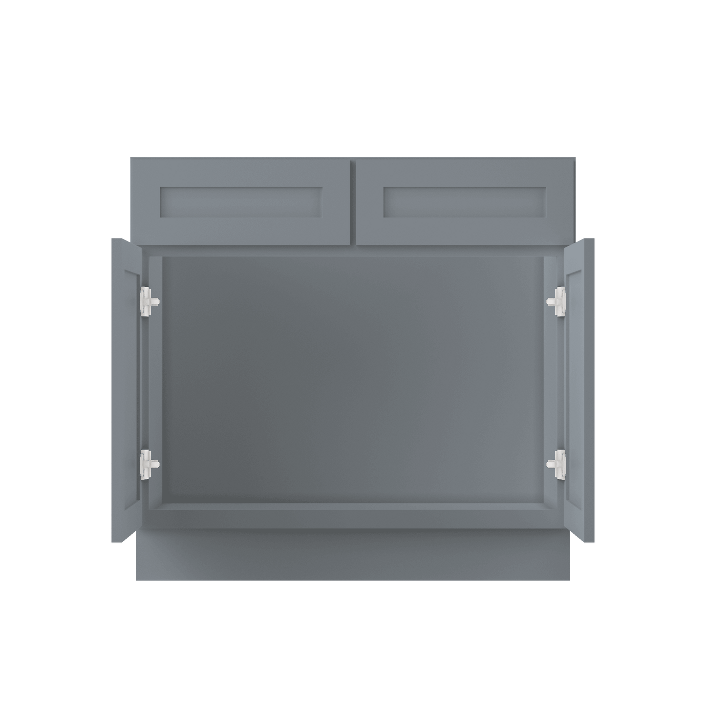 Sink Base Kitchen Cabinet SB36 Colonial Gray LessCare 36 in. width 34.5 in. height 24 in. depth