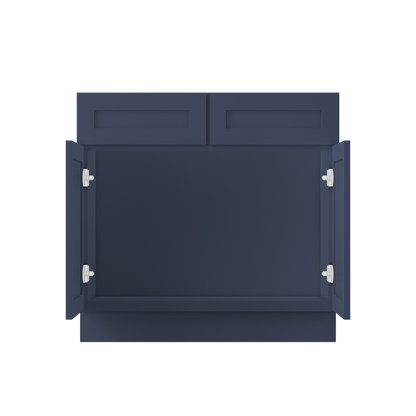 Sink Base Kitchen Cabinet SB36 Danbury Blue LessCare 36 in. width 34.5 in. height 24 in. depth