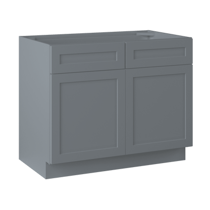 Sink Base Kitchen Cabinet SB42 Colonial Gray LessCare 42 in. width 34.5 in. height 24 in. depth