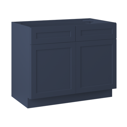 Sink Base Kitchen Cabinet SB42 Danbury Blue LessCare 42 in. width 34.5 in. height 24 in. depth