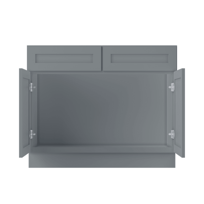 Sink Base Kitchen Cabinet SB42 Colonial Gray LessCare 42 in. width 34.5 in. height 24 in. depth