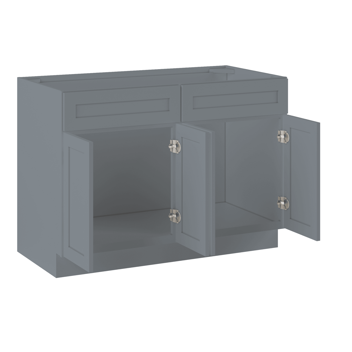 Sink Base Kitchen Cabinet SB48 Colonial Gray LessCare 48 in. width 34.5 in. height 24 in. depth