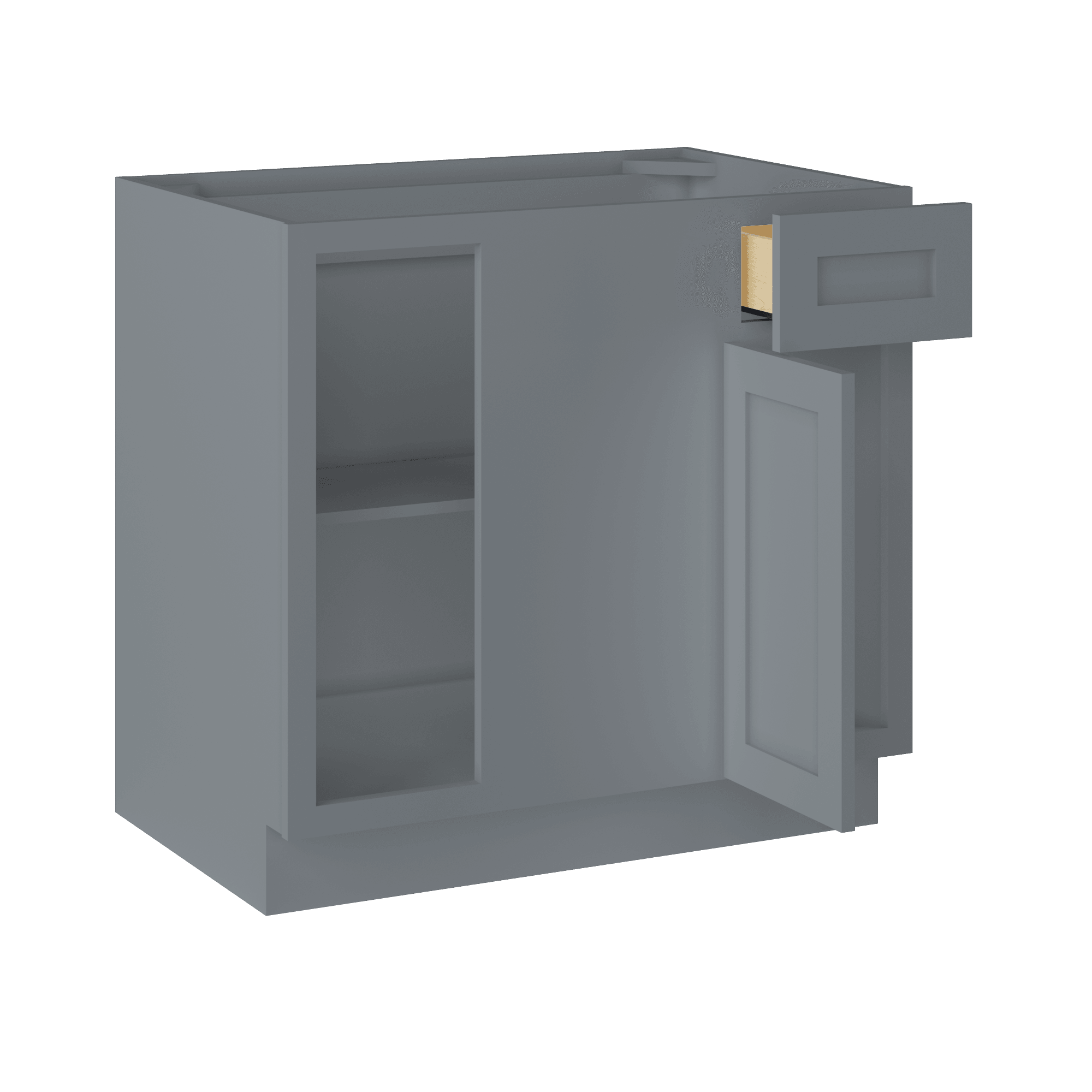 Blind Corner Base Kitchen Cabinet SCB36 Colonial Gray LessCare 36 in. width 34.5 in. height 24 in. depth