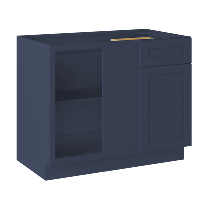 Blind Corner Base Kitchen Cabinet SCB42 Danbury Blue LessCare 42 in. width 34.5 in. height 24 in. depth