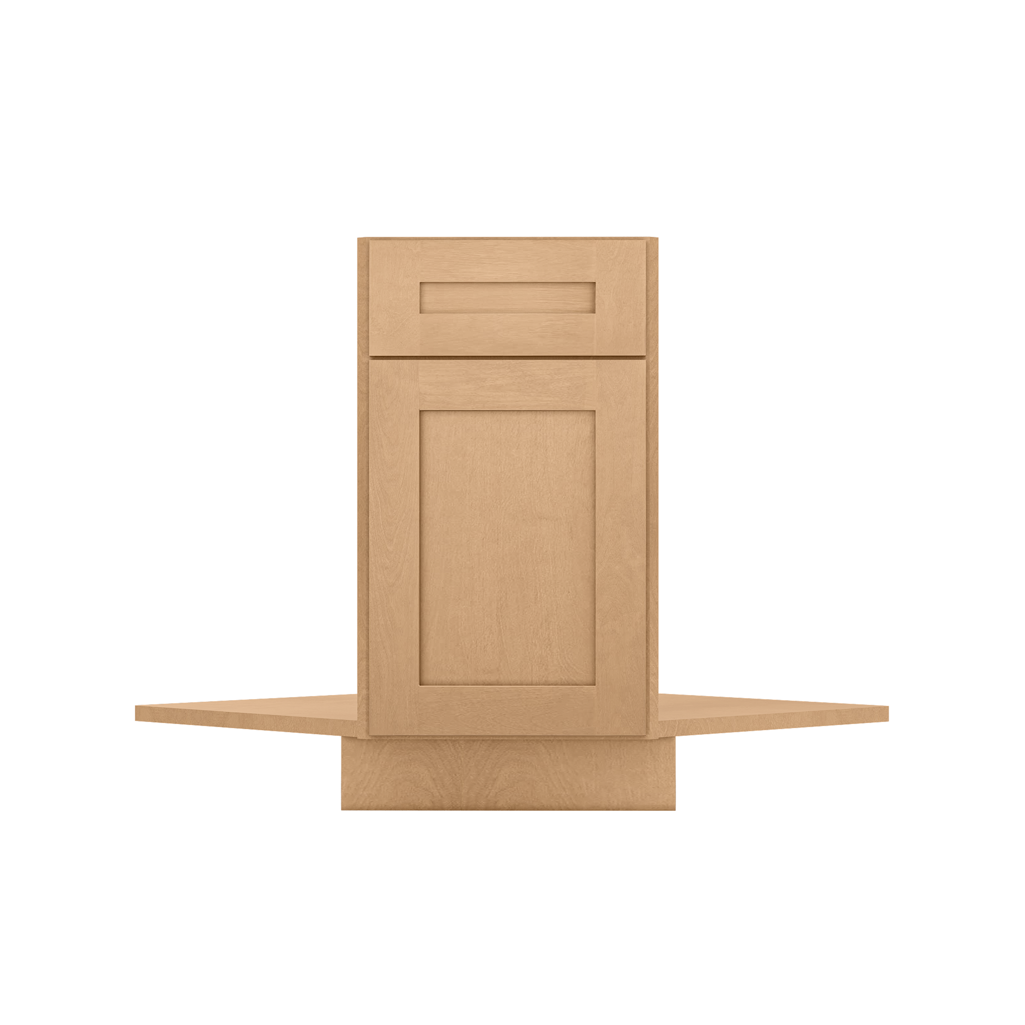 Sink Front Corner Base Kitchen Cabinet SFC36 Shaker Toffee LessCare 34.5 in. height 36 in. depth