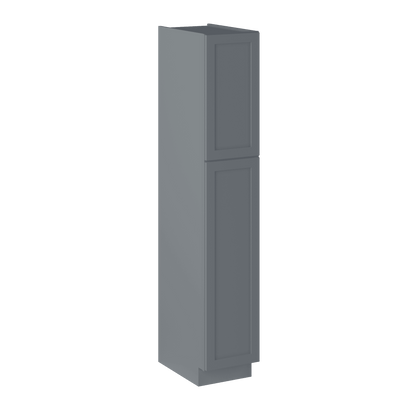 Utility Kitchen Cabinet U1584 Colonial Gray LessCare 15 in. width 84 in. height 24 in. depth