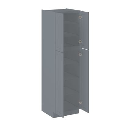 Utility Kitchen Cabinet U2484 Colonial Gray LessCare 24 in. width 84 in. height 24 in. depth