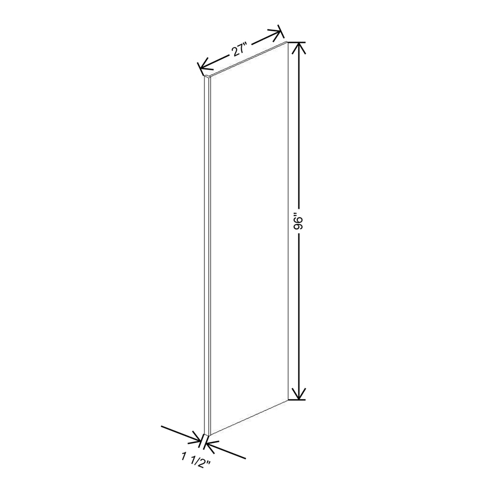 CNC Luxor 5-Piece White 1.5" W X 96" H X 27" D Refrigerator End Panel