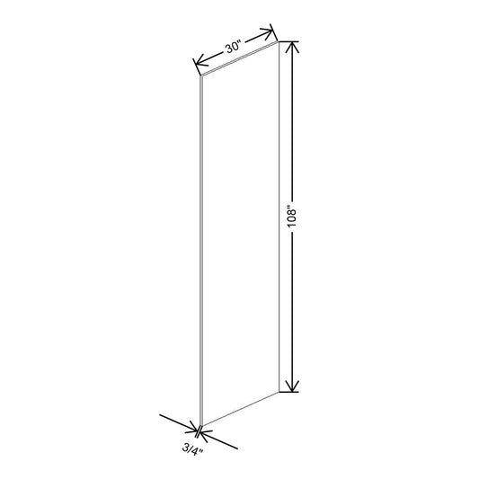 CNC Luxor 5-Piece White 3/4" W X 108" H X 30" D Refrigerator End Panel