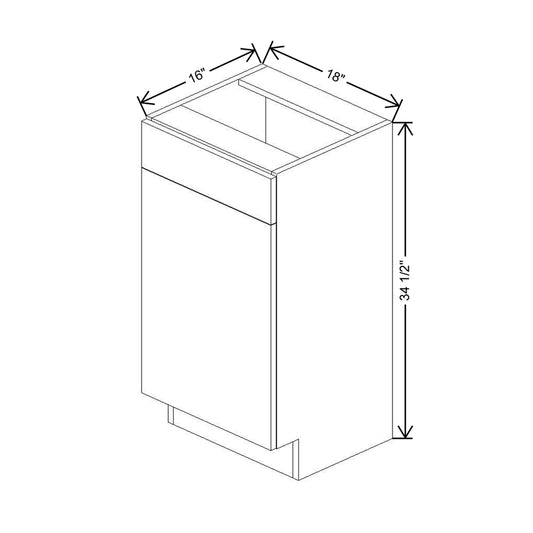 CNC Luxor 5-Piece White 18" W X 34 1/2" H Single Door Vanity Sink Base Cabinet