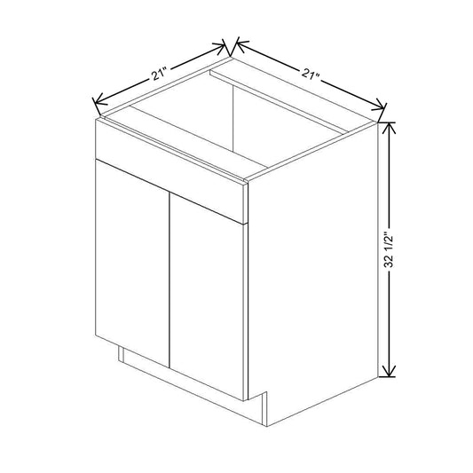 CNC Luxor White 21" W Double Door Vanity Sink Base Cabinet