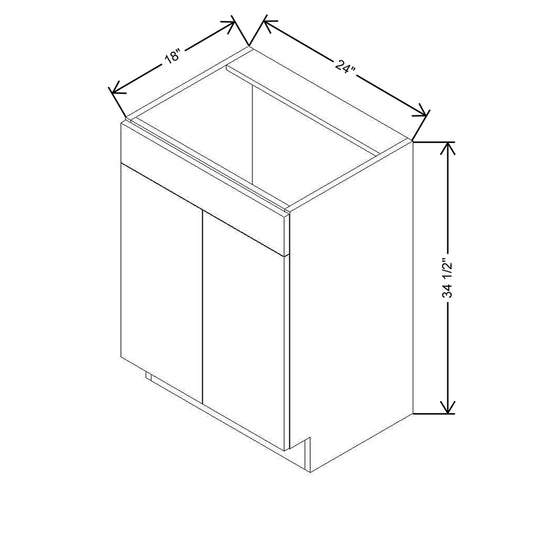 CNC Luxor 5-Piece White 24" W X 34 1/2" H X 18" D Double Door Vanity Sink Base Cabinet