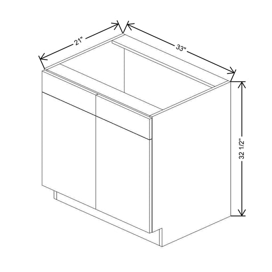 CNC Luxor 5-Piece White 33" W Removable Vanity Base Cabinet