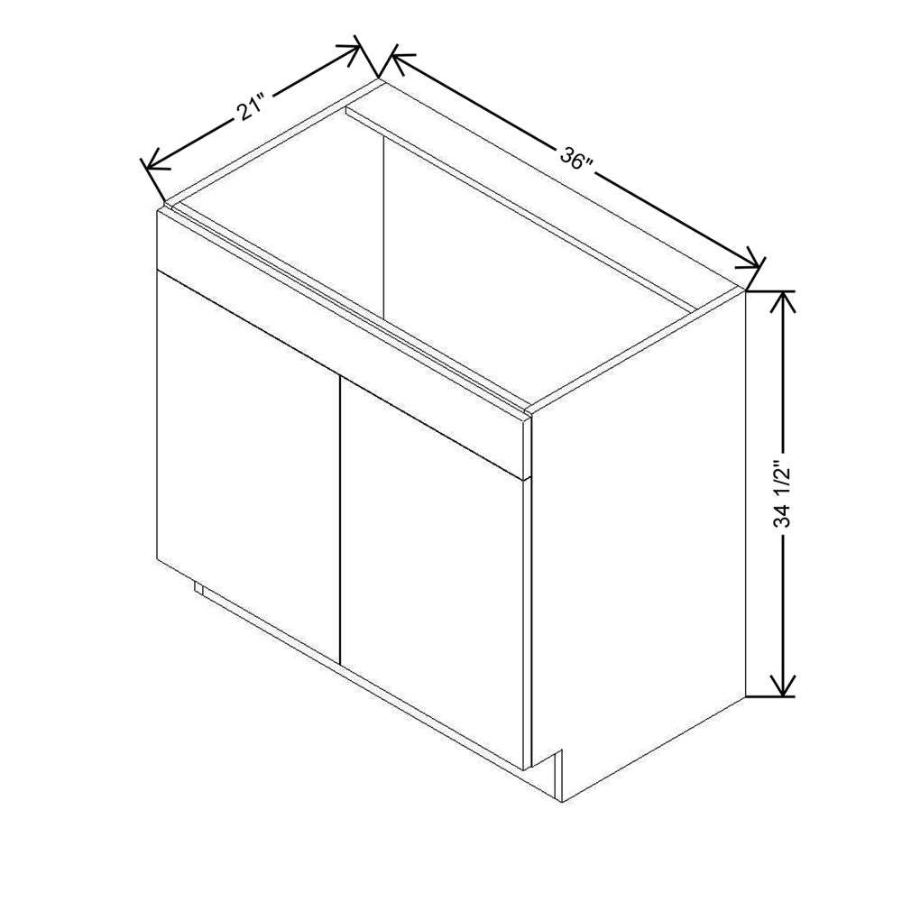 CNC Classic Versailles White 36" W x 34 1/2" H X 21" D Double Door Vanity Sink Base Cabinet