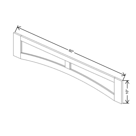 CNC Concord Newport White 60" W Arched Valance Flat Panel