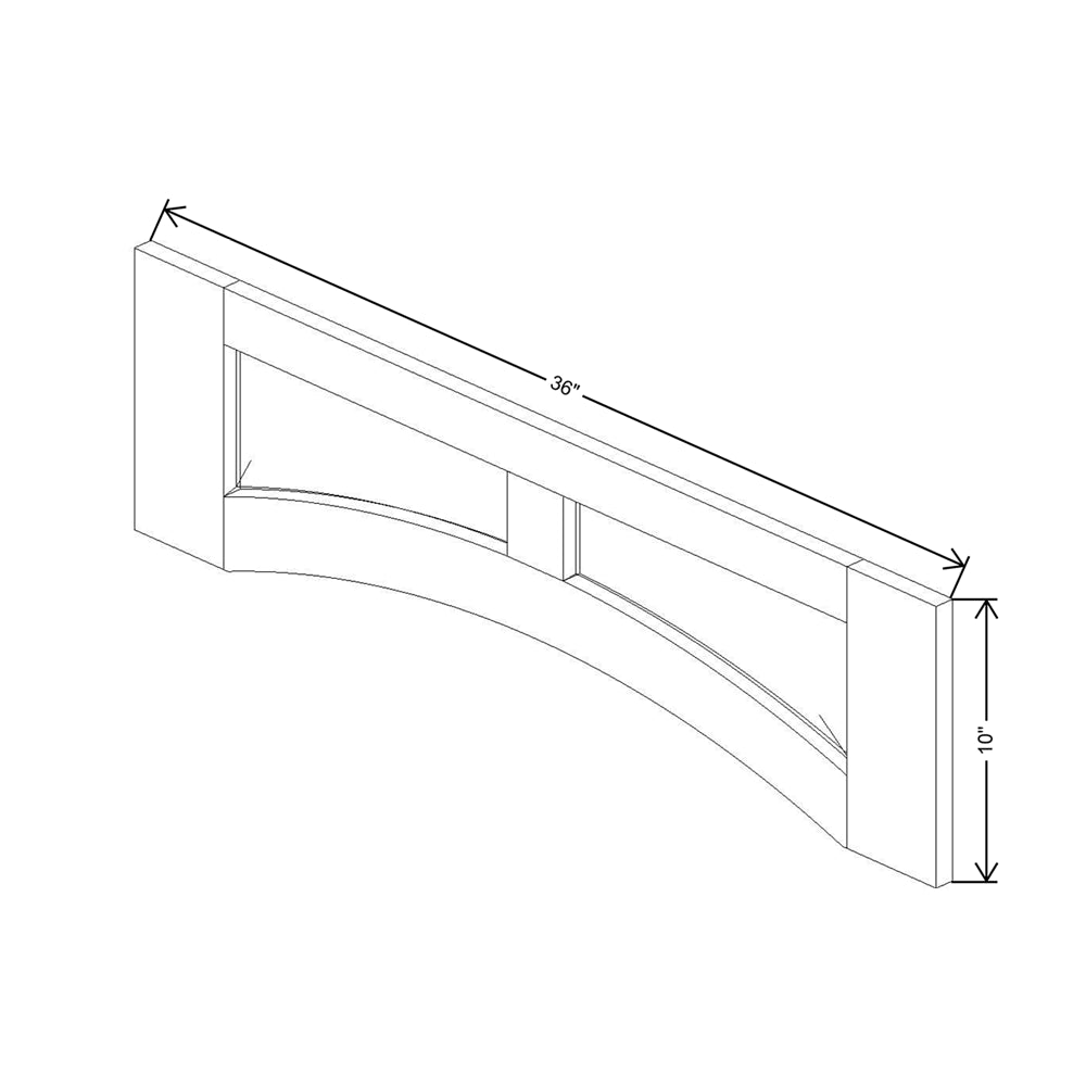 CNC Concord Newport White 36" W Arched Valance Raised Panel