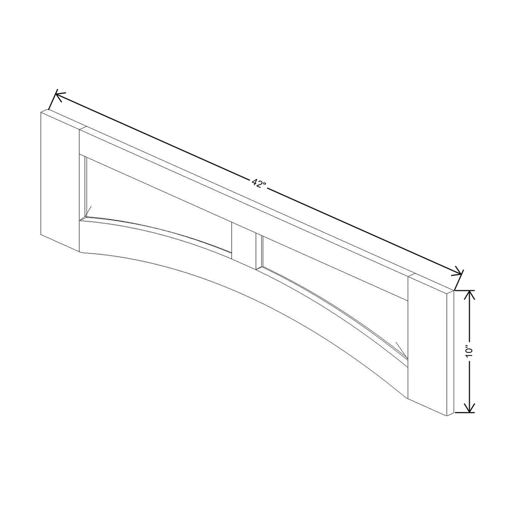 CNC Concord Newport White 42" W Arched Valance Raised Panel