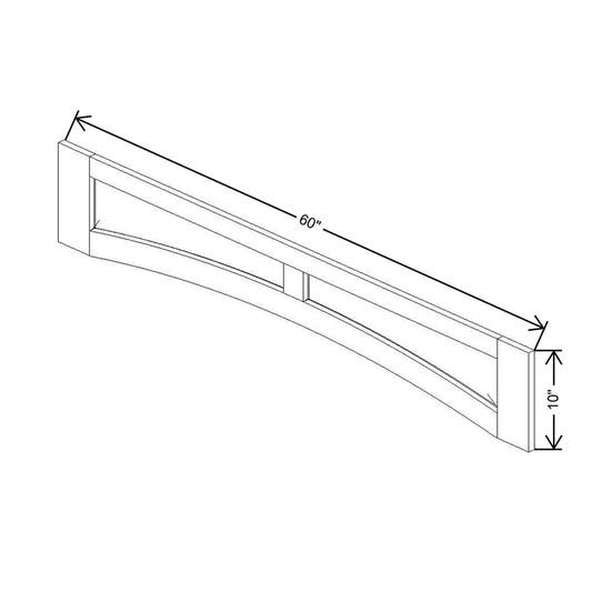 CNC Concord Sydney White 60" W Arched Valance Raised Panel