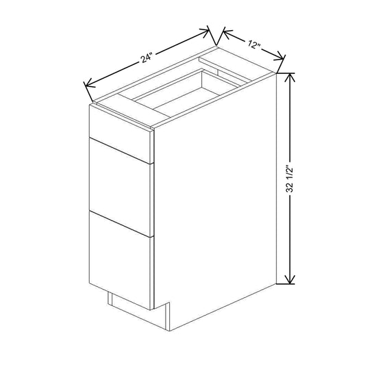 CNC Classic Milano Autumn 12" W Vanity Drawer Base Cabinet