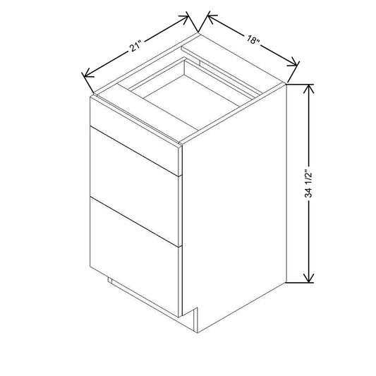 CNC Luxor 5-Piece White 18" W Vanity Drawer Base Cabinet