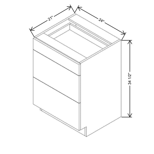 CNC Luxor White 24" W Vanity Drawer Base Cabinet