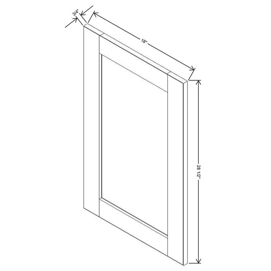 J&K Pearl Glazed H9 Vanity Drawer Front 18" W x 28 1/2" H