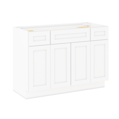 48 W x 21 D x 34.5 H Vanity Sink Base Cabinet - Alpina White