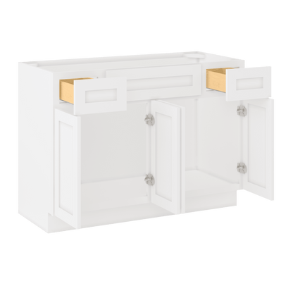 48 W x 21 D x 34.5 H Vanity Sink Base Cabinet - Alpina White