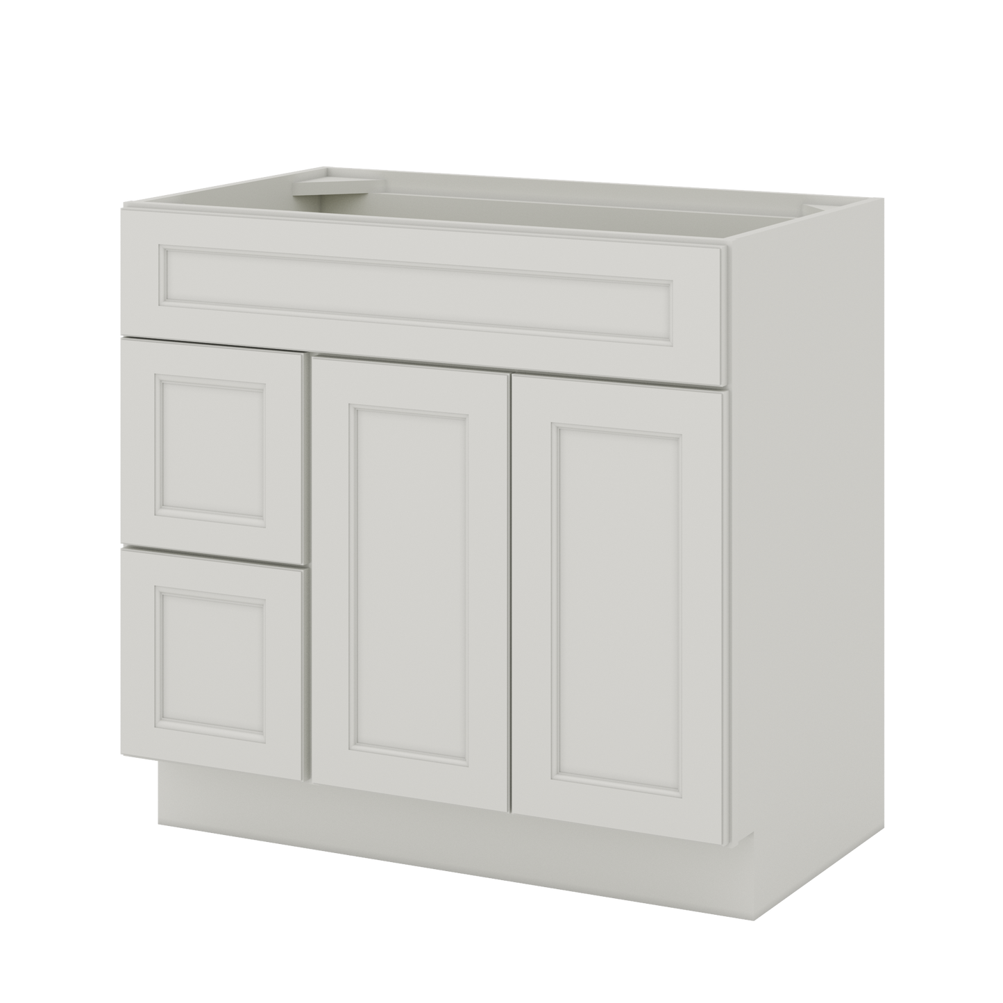 Vanity Sink Base Cabinet with Left Drawers 36 W x 21 D x 34 H - Milan Pearl