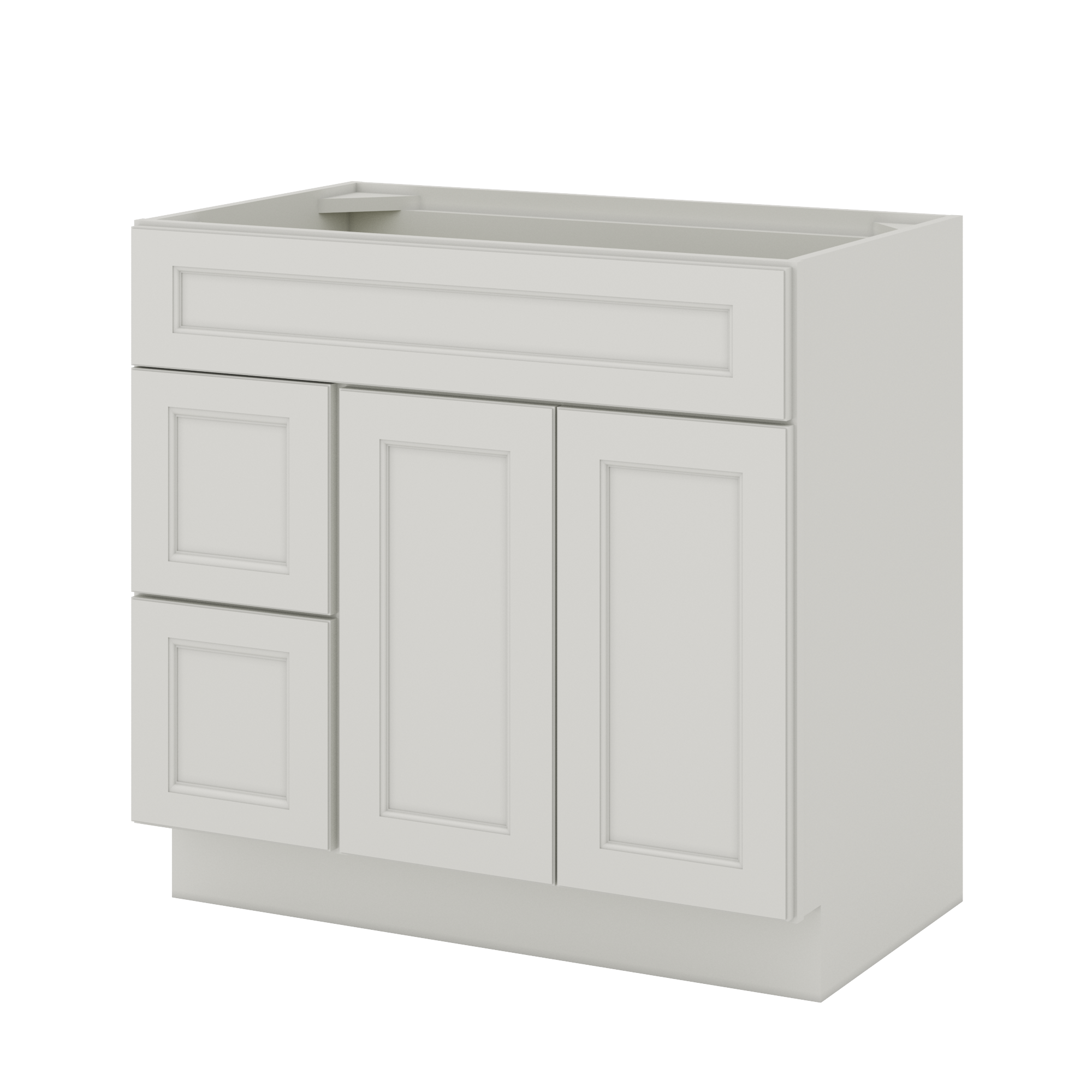 Vanity Sink Base Cabinet with Left Drawers 36 W x 21 D x 34 H - Milan Pearl