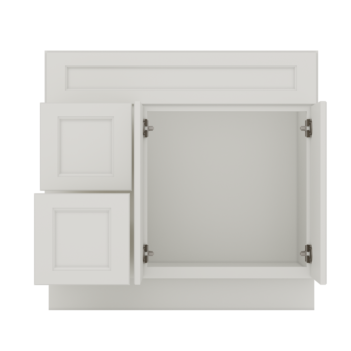 Vanity Sink Base Cabinet with Left Drawers 36 W x 21 D x 34 H - Milan Pearl