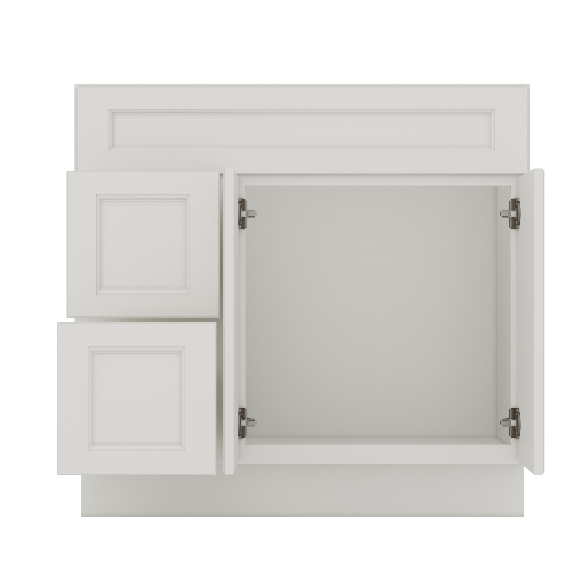 Vanity Sink Base Cabinet with Left Drawers 36 W x 21 D x 34 H - Milan Pearl