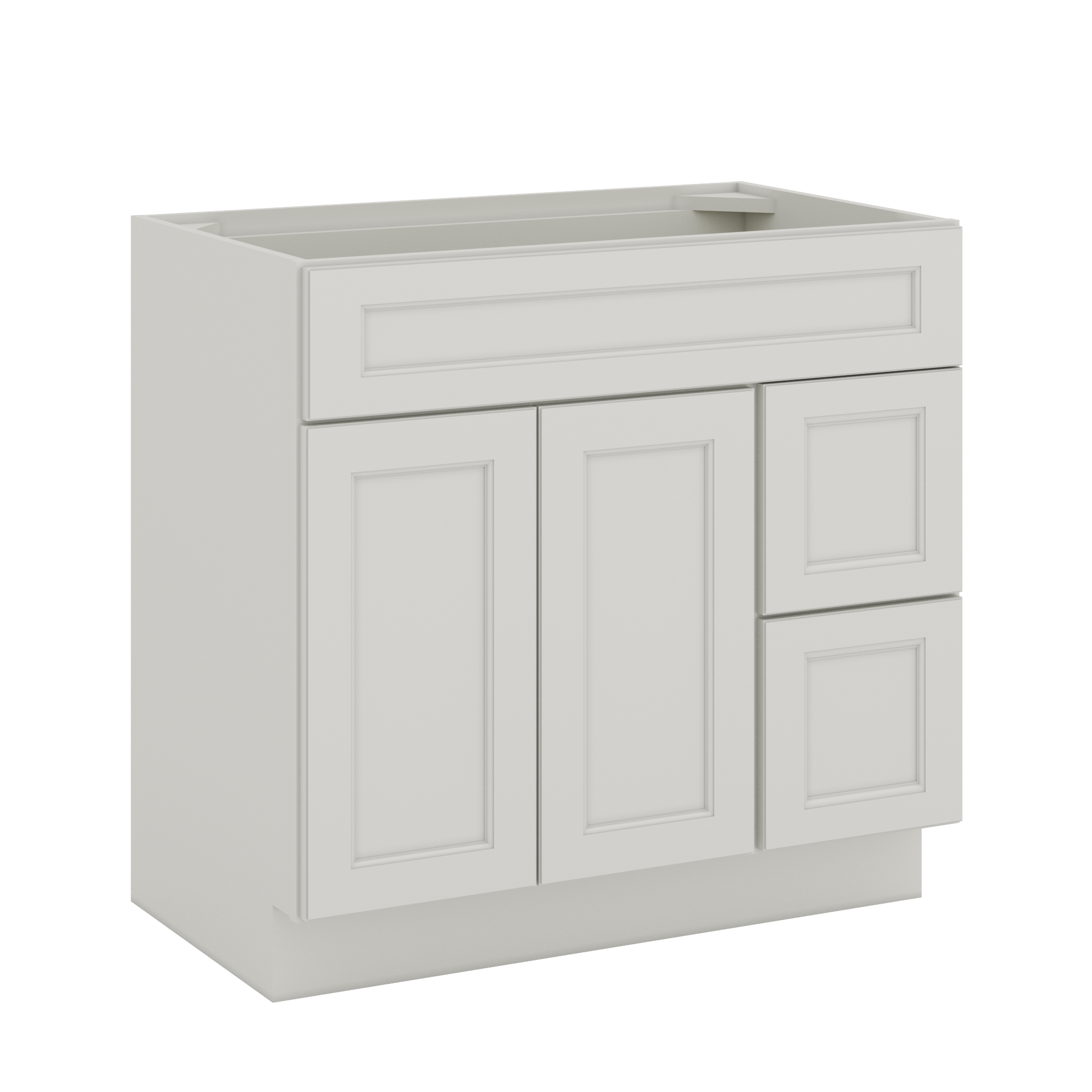 Vanity Sink Base Cabinet with Right Drawers 36 W x 21 D x 34 H - Milan Pearl