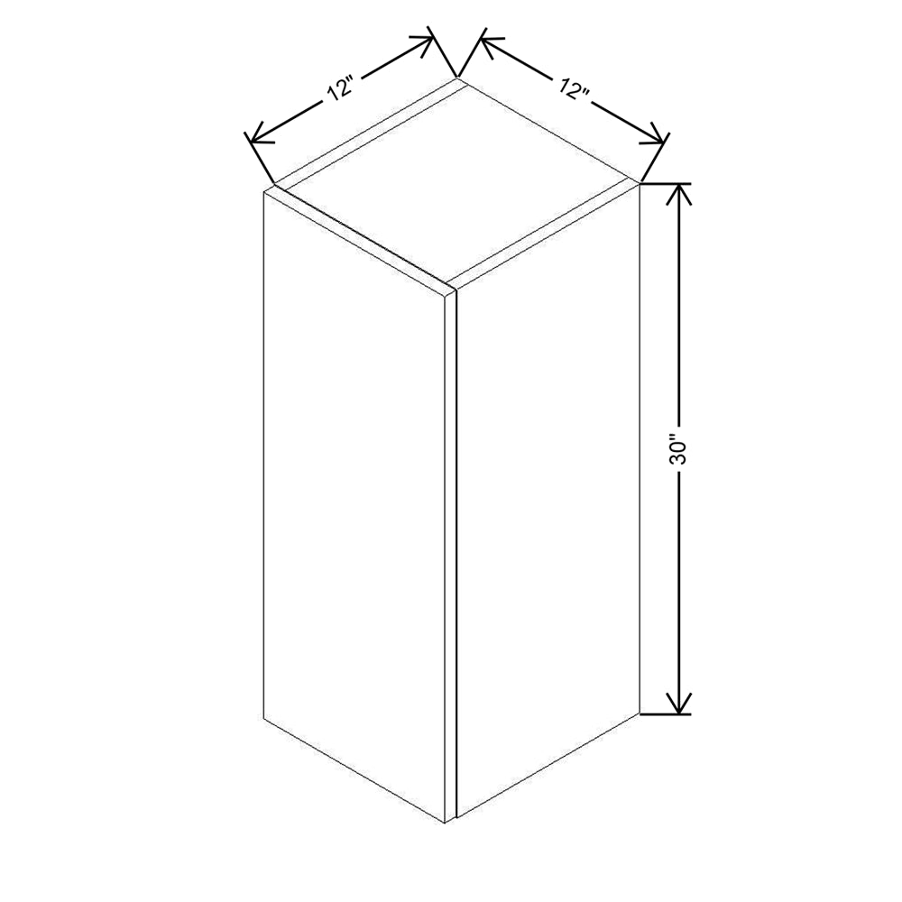 CNC Country Oak Honey 12" W X 30" H Single Door Wall Cabinet