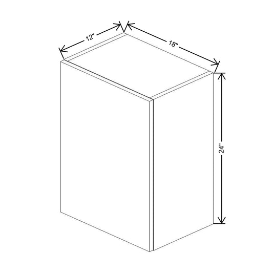 CNC Country Oak Honey 18" W X 24" H Single Door Wall Cabinet