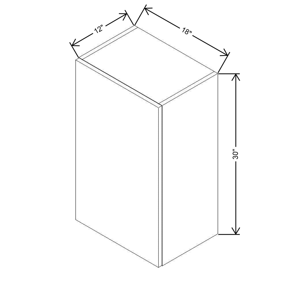 CNC Country Oak Honey 18" W X 30" H Single Door Wall Cabinet