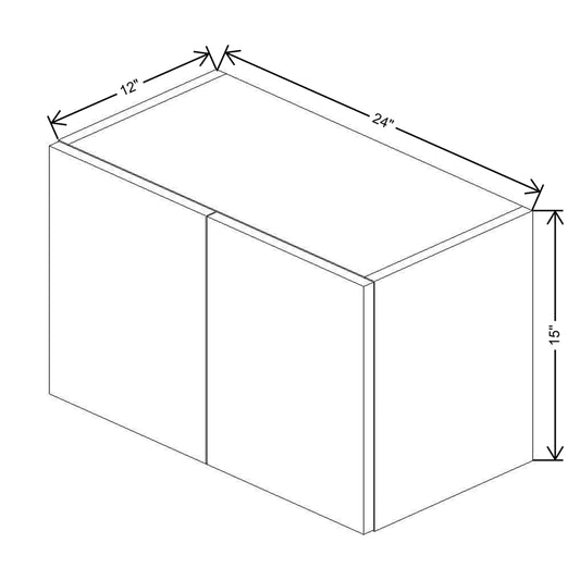 CNC Country Oak Honey 24" W X 15" H Double Door Wall Cabinet