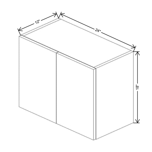 CNC Country Oak Honey 24" W X 18" H Double Door Wall Cabinet