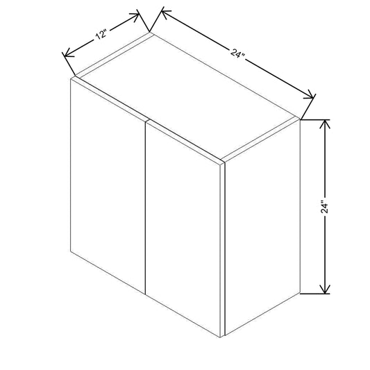 CNC Country Oak Honey 24" W X 24" H Double Door Wall Cabinet